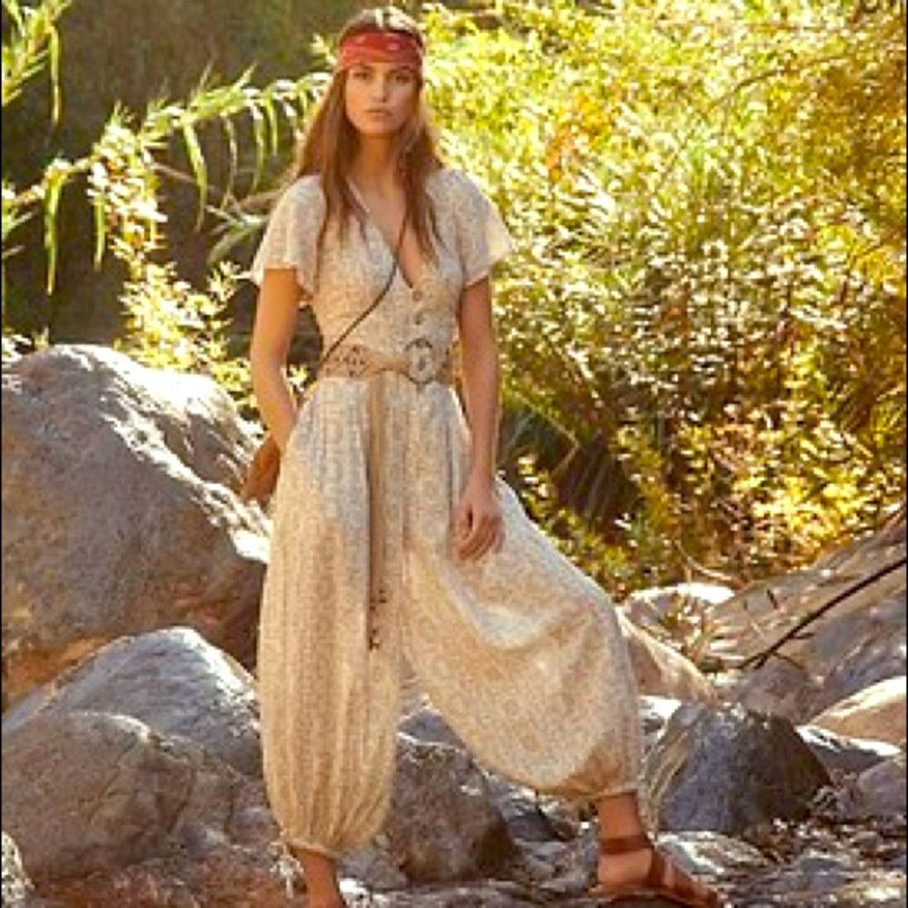 Free People Layla Cream One Piece Jumpsuit Size XS